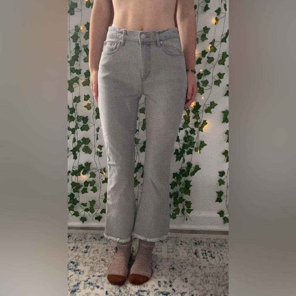 Grey flare jeans, LOFT, size 0